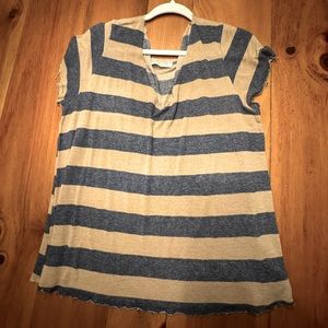 Urban Outfitters Project Social Tee, blue and tan, size M